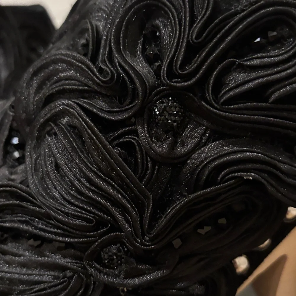 Jeffrey Campbell Wood Platform Satin Floral Jeweled Suede Clog/Sandals Size 6 - Picture 5 of 10